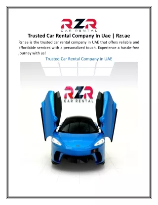 Trusted Car Rental Company In Uae | Rzr.ae