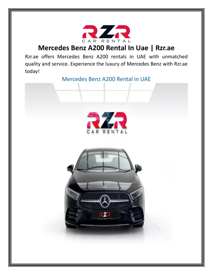 mercedes benz a200 rental