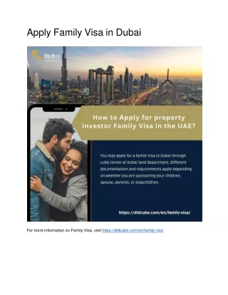 Apply Family Visa in Dubai