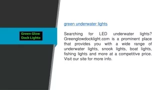 Green Underwater Lights Greenglowdocklight.com