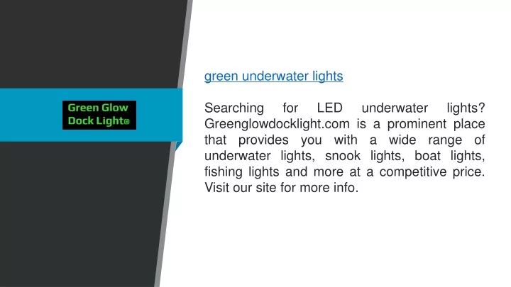 green underwater lights searching