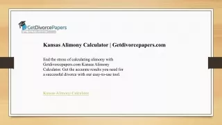 Kansas Alimony Calculator | Getdivorcepapers.com