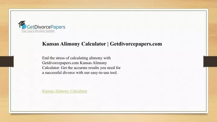 kansas alimony calculator getdivorcepapers com