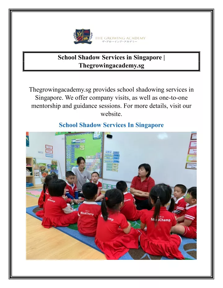 school shadow services in singapore