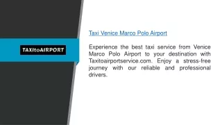 Taxi Venice Marco Polo Airport Taxitoairportservice.com
