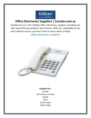 Office Electronics Suppliers | Ezorder.com.sa