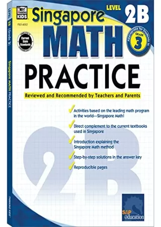 [PDF READ ONLINE] Singapore Math – Level 2B Math Practice Workbook for 3rd Grade, Paperback,