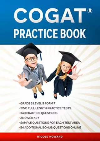 get [PDF] Download COGAT® PRACTICE BOOK: Grade 3 Level 9 Form 7, Two Full Length COGAT® Practice
