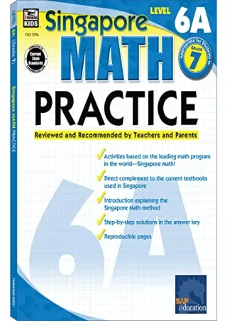 PDF/READ Singapore Math Level 6A 7th Grade Math Workbooks, Singapore Math Grade 7,