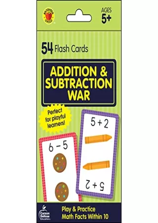 Read ebook [PDF] Carson Dellosa Addition and Subtraction Flash Cards War Game, Addition and
