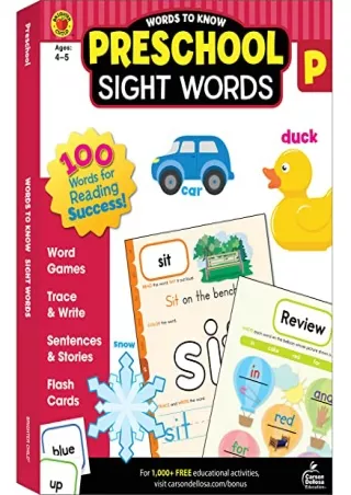 READ [PDF] Words to Know Sight Words Preschool Workbook—Reading Activities, Games,