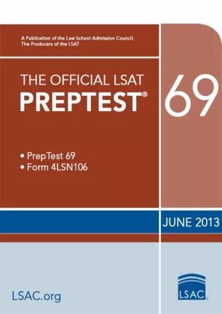 PDF_ The Official LSAT PrepTest 69: June 2013 LSAT (Official LSAT PrepTests)