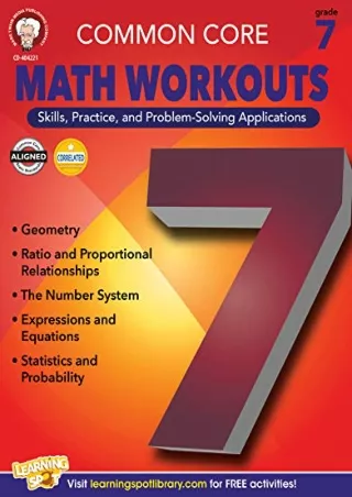 [READ DOWNLOAD] Mark Twain Media | Common Core Math Workouts Workbook | 7th Grade, 64pgs