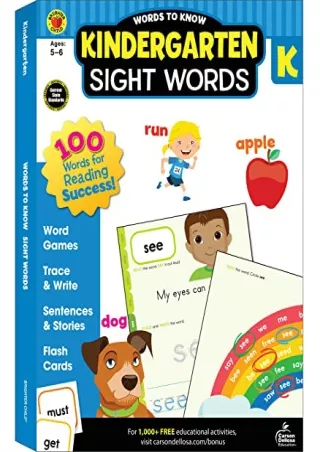Download Book [PDF] Words to Know Sight Words Workbook for Kindergarten—Word Search, Games,