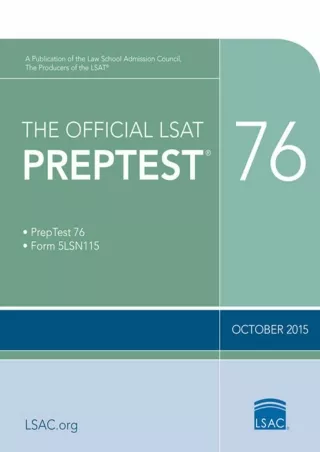 READ [PDF] The Official LSAT PrepTest 76 (Official LSAT PrepTests)