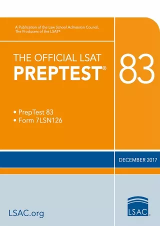 Download Book [PDF] The official LSAT PrepTest 83 (Official LSAT PrepTests)