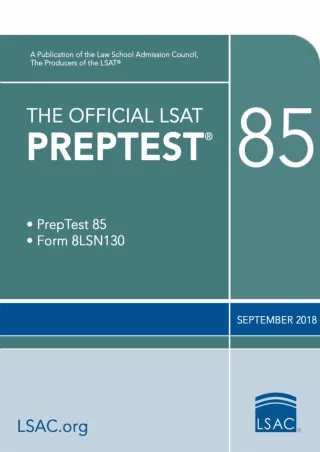 Read ebook [PDF] The Official LSAT PrepTest 85 (Official LSAT PrepTests)