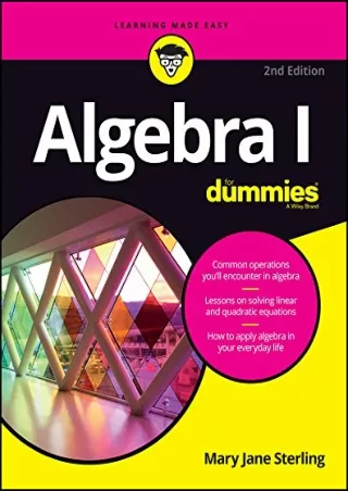 [PDF] DOWNLOAD Algebra I For Dummies (For Dummies (Math & Science))