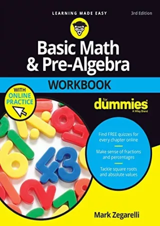 READ [PDF] Basic Math & Pre-Algebra Workbook For Dummies with Online Practice (For