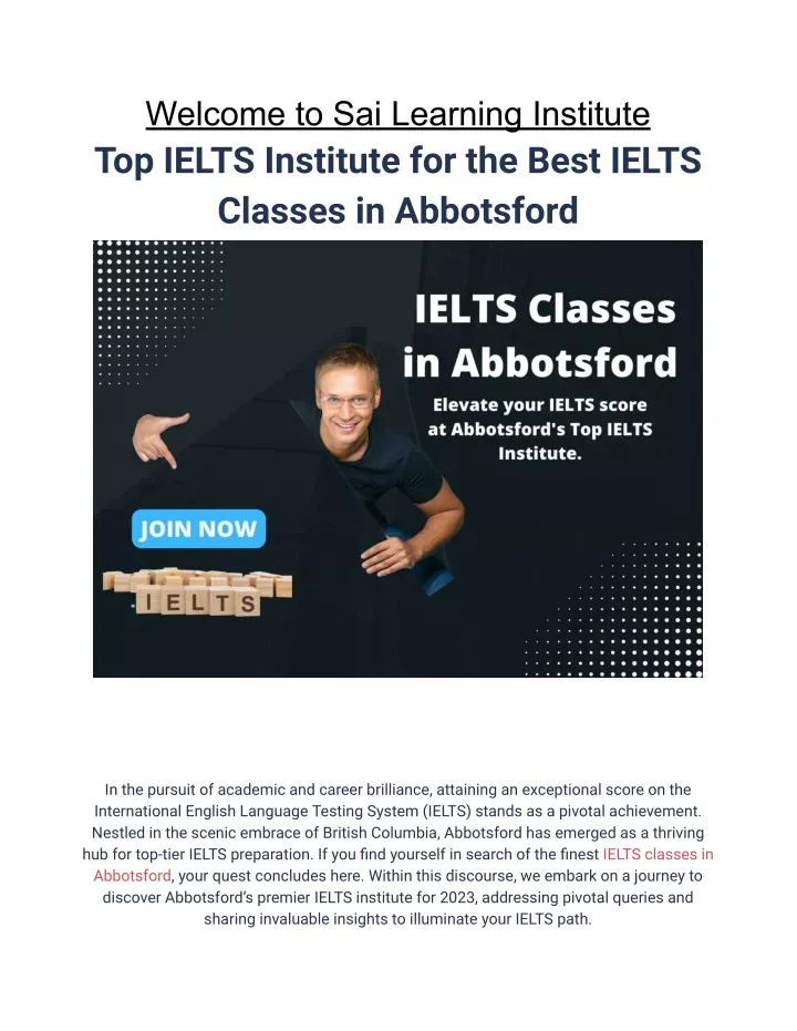 welcome to sai learning institute top ielts