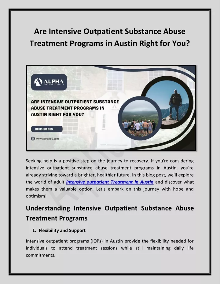 are intensive outpatient substance abuse