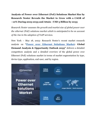 analysis of power over ethernet poe solutions