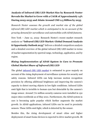 analysis of infrared ir led market size
