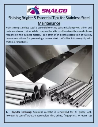 Shining Bright 5 Essential Tips for Stainless Steel Maintenance
