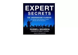 PDF read online Expert Secrets The Underground Playbook for Creating a Mass Move