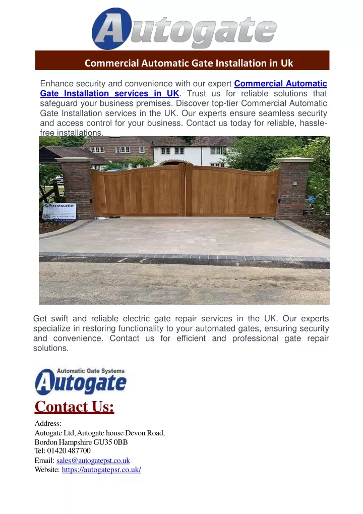 commercial automatic gate installation in uk