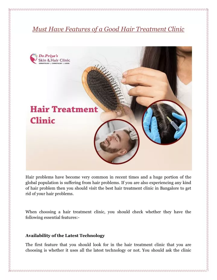 must have features of a good hair treatment clinic