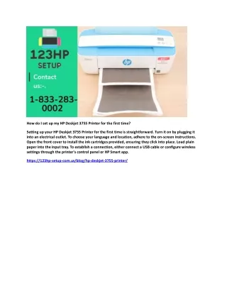 how do i set up my hp deskjet 3755 printer
