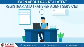 Get to Know SAG-RTA India's Registrar & Transfer Agent Services