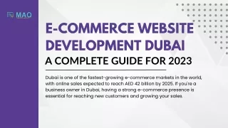 E-Commerce Website Development Dubai- A Complete Guide for 2023
