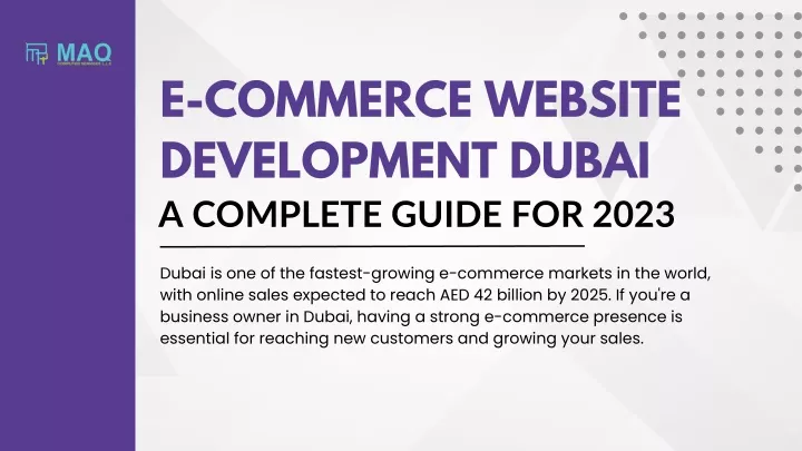 e commerce website development dubai a complete