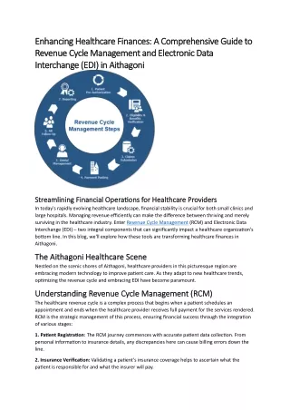 Enhancing Healthcare Finances: A Comprehensive Guide to  Revenue Cycle Managemen