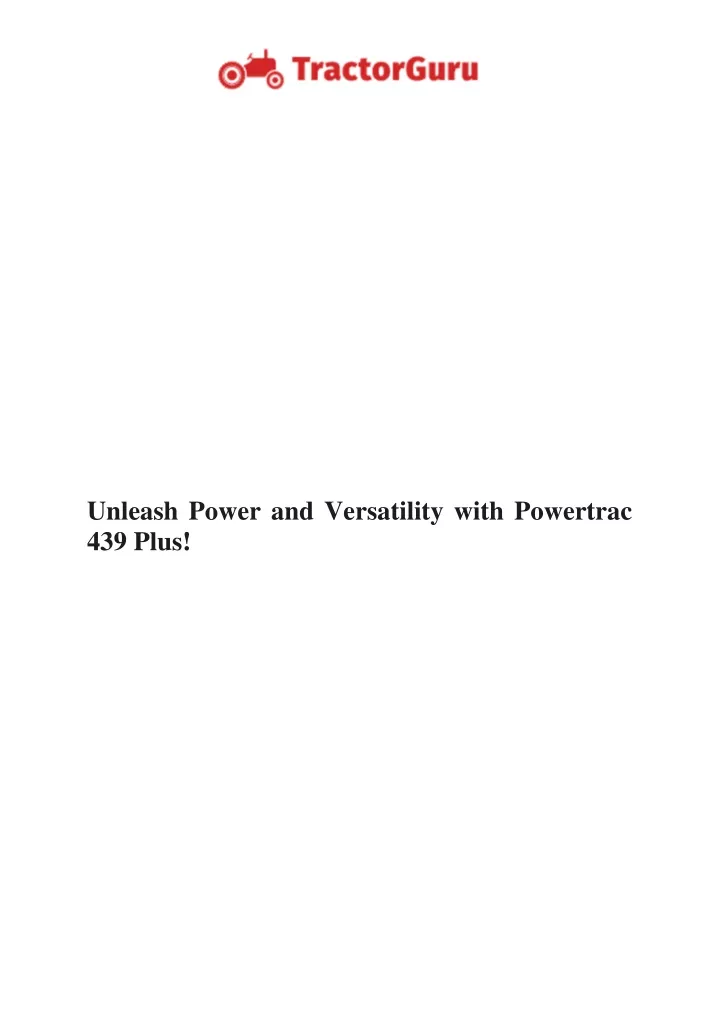 unleash power and versatility with powertrac