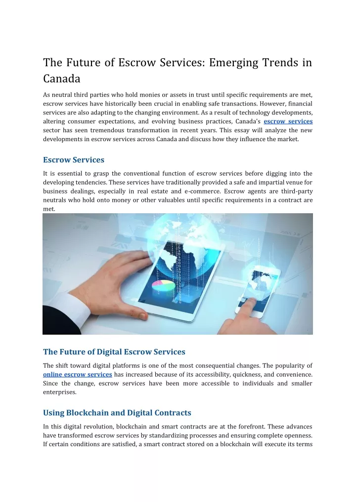 the future of escrow services emerging trends