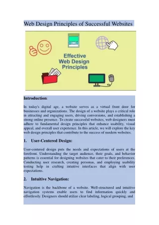 web design principles of successful websites