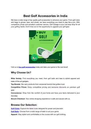 Best Golf Accessories in India