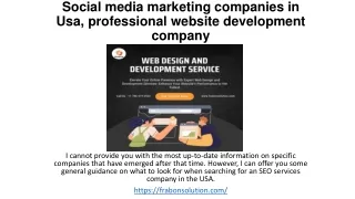 Seo services company USA, social media marketing services company usa,