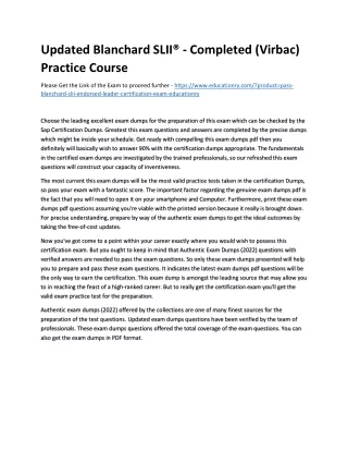 updated blanchard slii completed virbac practice
