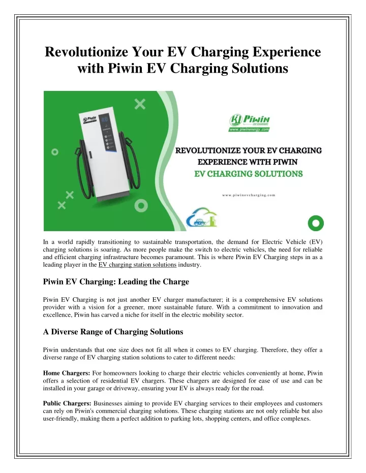 revolutionize your ev charging experience with