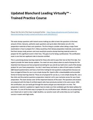 updated blanchard leading virtually trained
