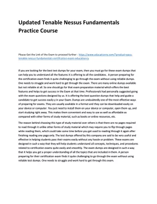 updated tenable nessus fundamentals practice