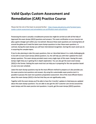 valid qualys custom assessment and remediation
