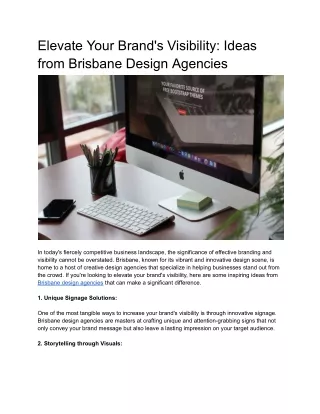 Elevate Your Brand's Visibility_ Ideas from Brisbane Design Agencies