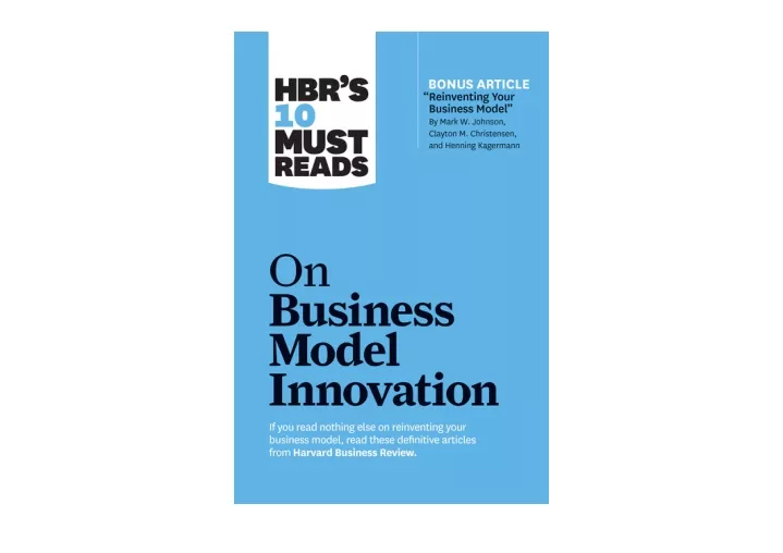 hbr business model innovation pdf