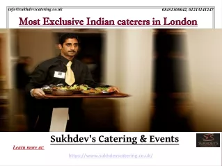 Most Exclusive Indian Caterers In London