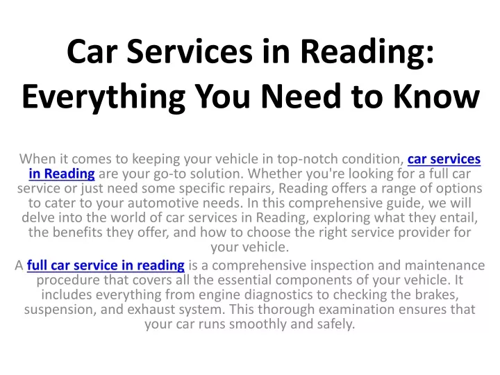 car services in reading everything you need to know